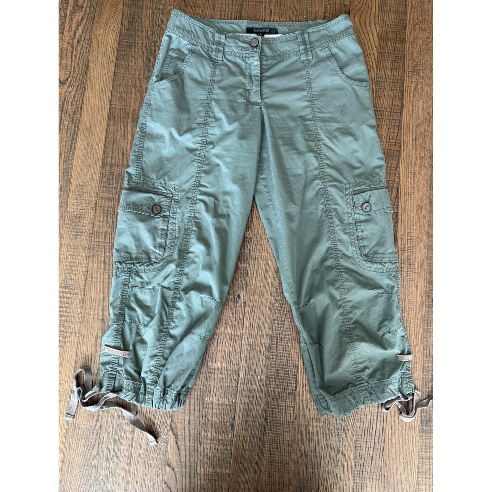 Coupe Collection Womens Olive Green Cotton Cargo Capri Pants Size 4 CLS91033 - Picture 2 of 10
